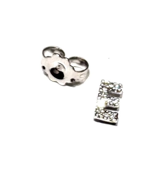 Mono orecchino Bolzoni Donna Lettere e simboli in Oro bianco Diamante 0.02 Ct BO0313-E-MONO - BO0313-E-MONO